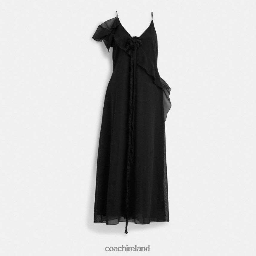 Coach Women RUFFLE TULLE DRESS Black 80N2R2517
