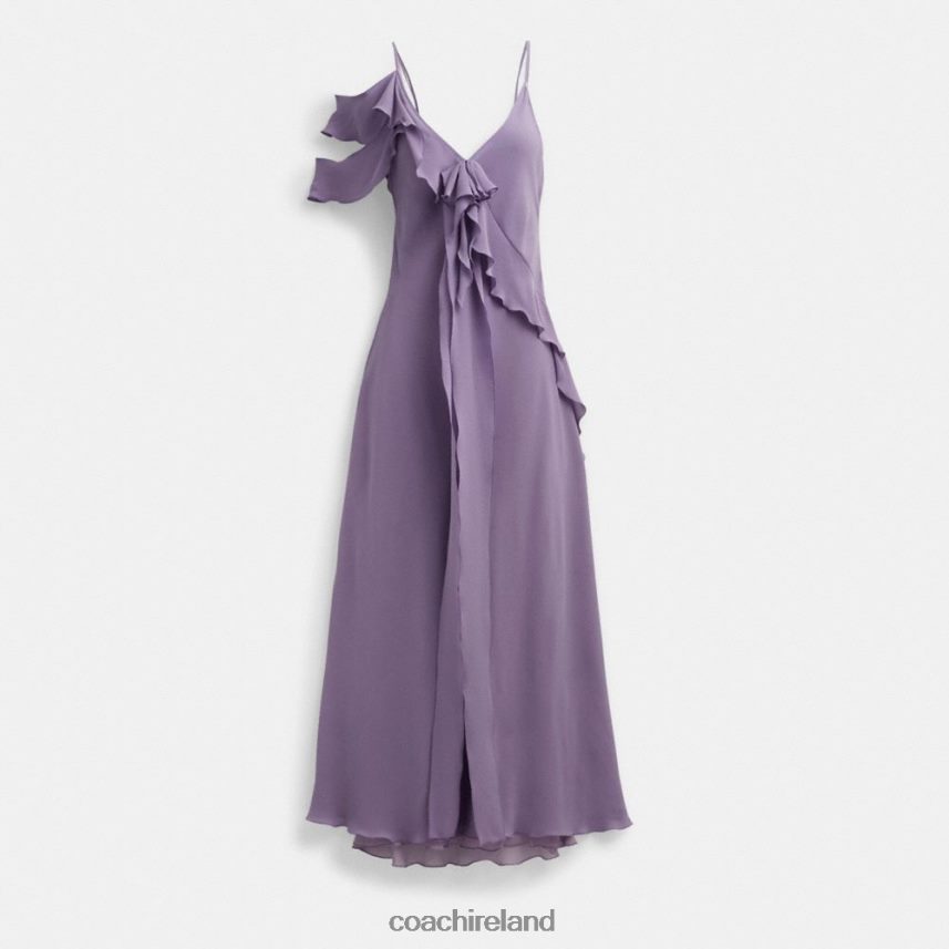 Coach Women SPAGHETTI STRAP BIAS DRESS Purple 80N2R2519