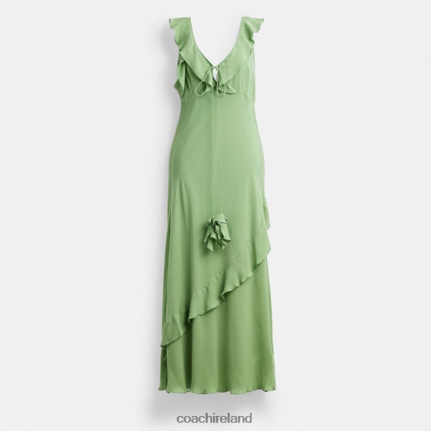 Coach Women V NECK BIAS DRESS Green 80N2R2518