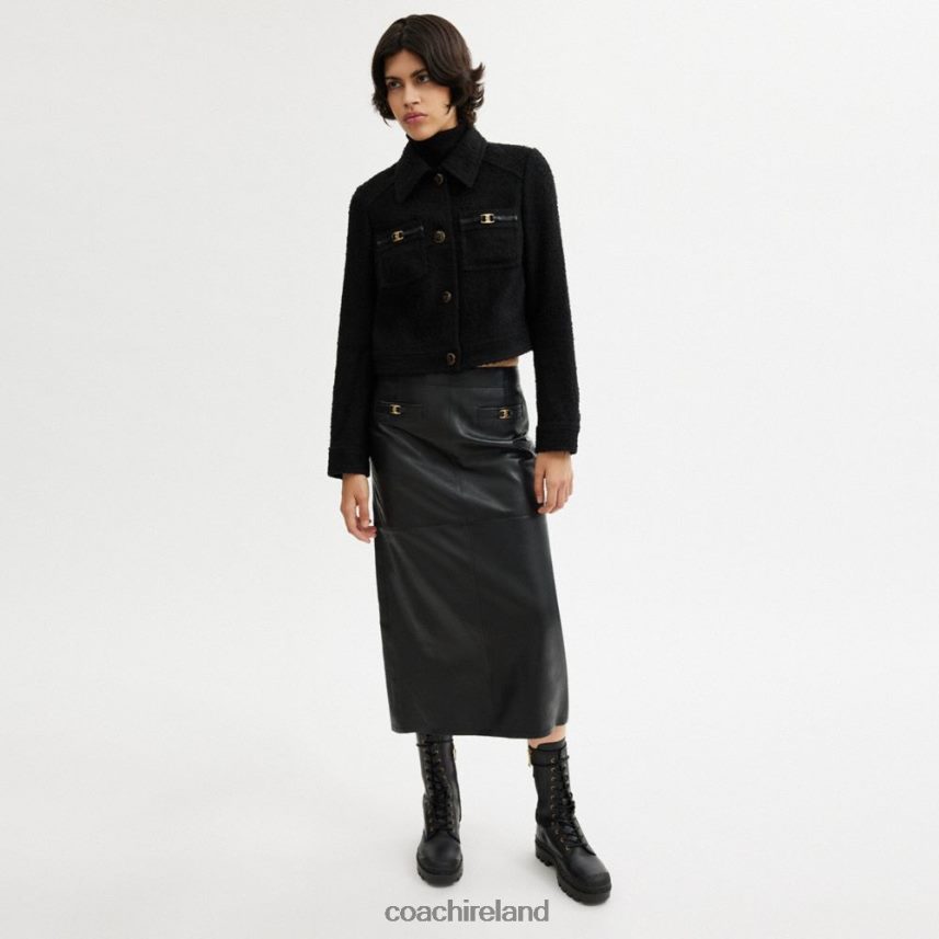 Coach Women BOUCLE SHRUNKEN JACKET Black 80N2R2448