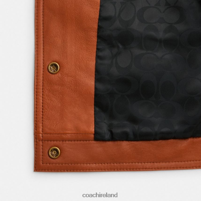 Coach Women BRAIDED SUEDE JACKET Burnished Amber 80N2R2457