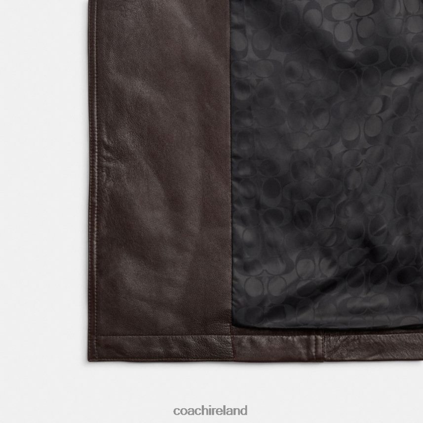 Coach Women DOUBLE BREASTED LEATHER TRENCH Brown 80N2R2455