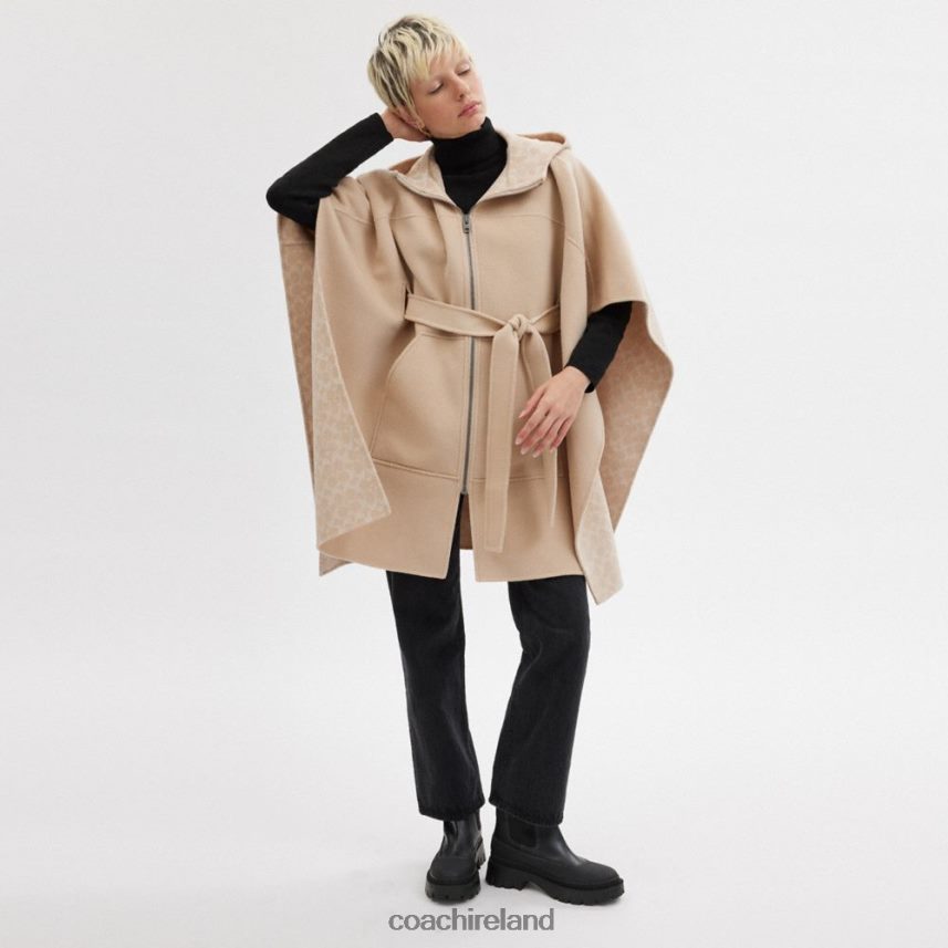 Coach Women DOUBLE FACE CAPE OATMEAL 80N2R2450