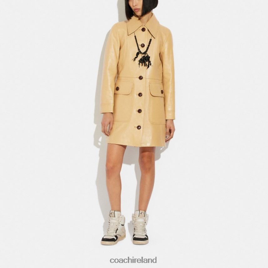 Coach Women LEATHER TRENCH COAT TAN 80N2R2466