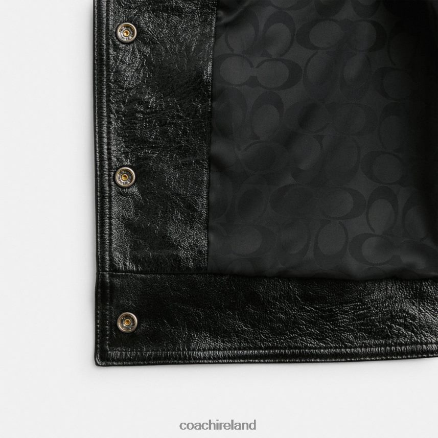 Coach Women PATENT LEATHER JACKET Black 80N2R2454