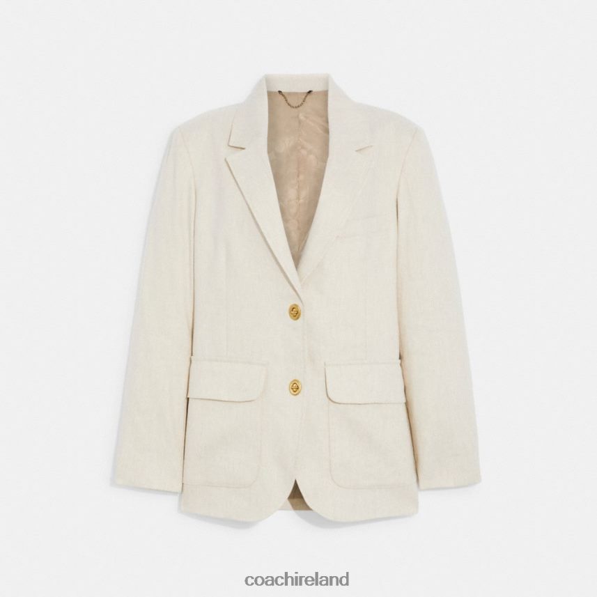 Coach Women RELAXED SUMMER BLAZER KHAKI 80N2R2462