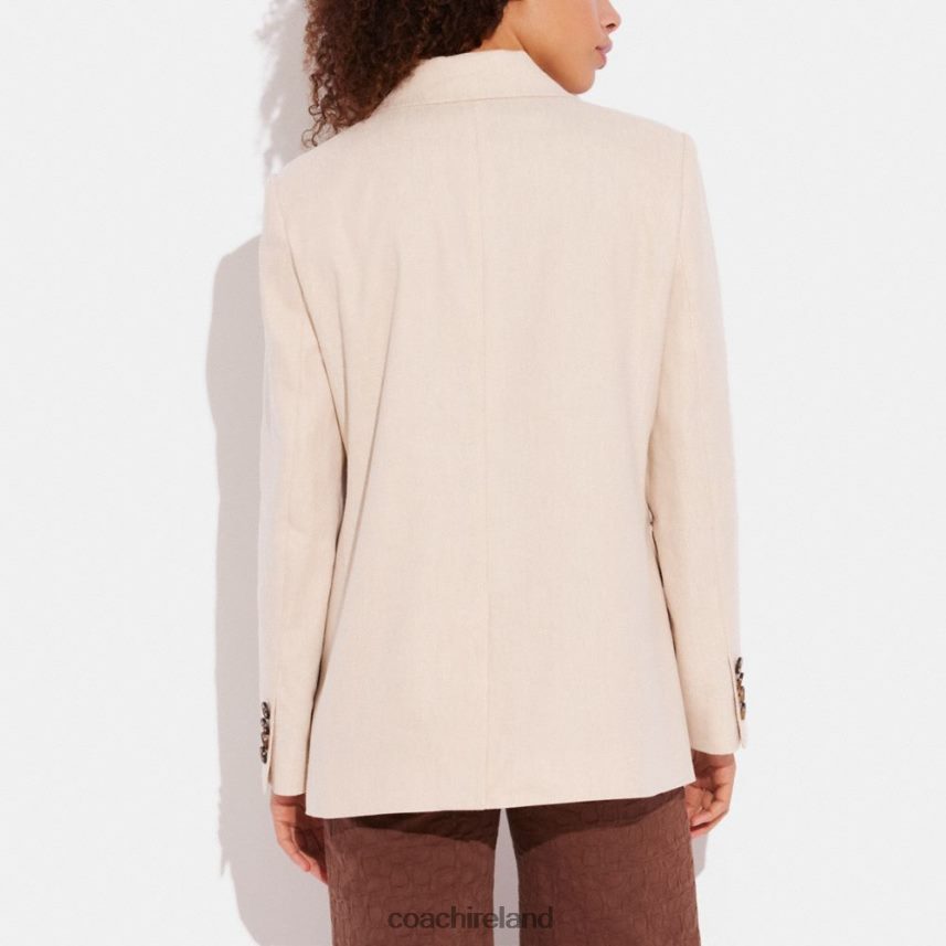 Coach Women RELAXED SUMMER BLAZER KHAKI 80N2R2462