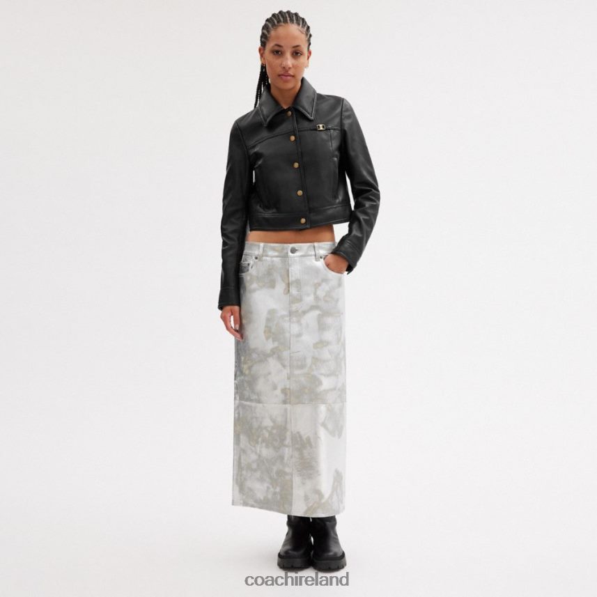 Coach Women SNAP FRONT SHRUNKEN JACKET Black 80N2R2446