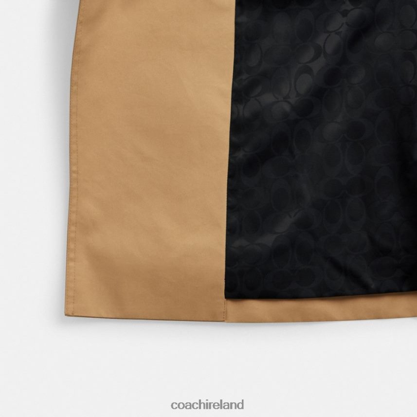 Coach Women TRENCH WITH BRAIDED DETAIL KHAKI 80N2R2459