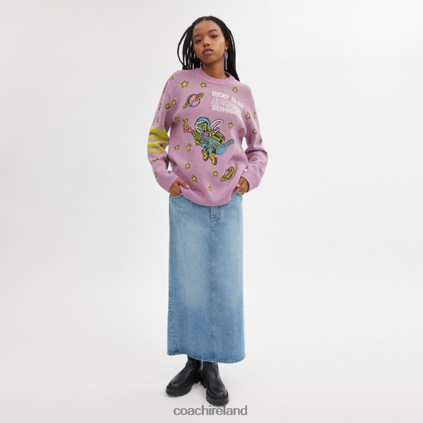 Coach Women COSMIC COACH SWEATER PURPLE MULTI 80N2R2477