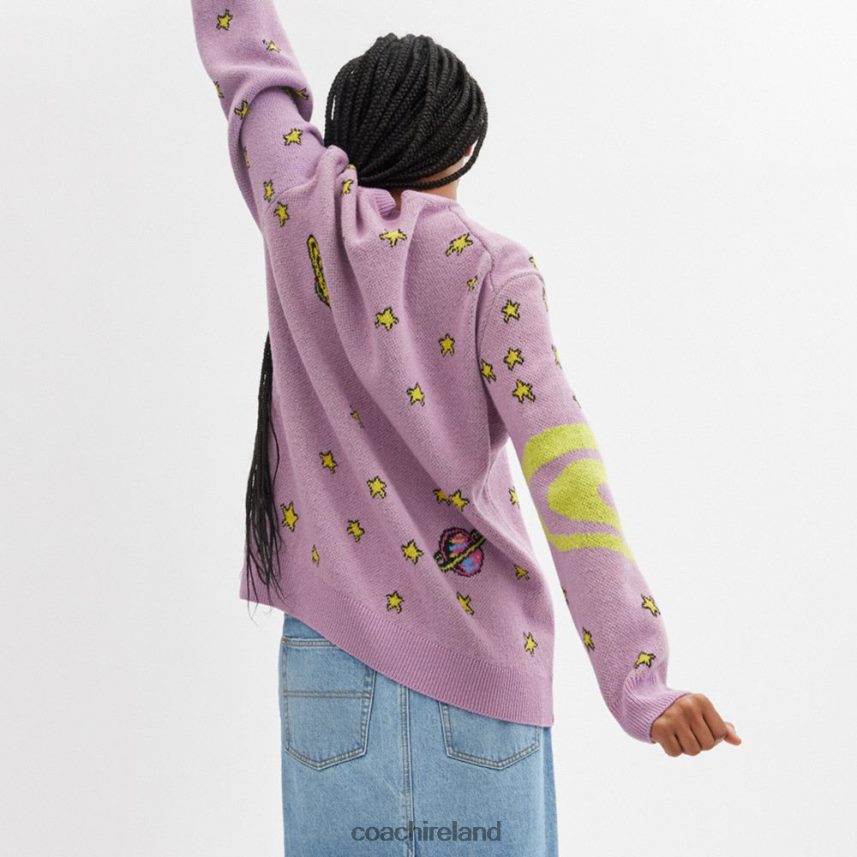 Coach Women COSMIC COACH SWEATER PURPLE MULTI 80N2R2477