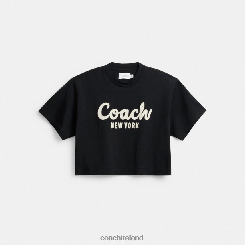 Coach Women CURSIVE SIGNATURE CROPPED T-SHIRT Black 80N2R2472