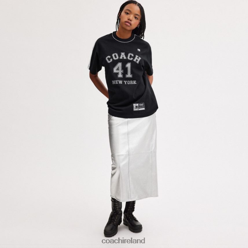 Coach Women EMBELLISHED VARSITY T-SHIRT Black 80N2R2485