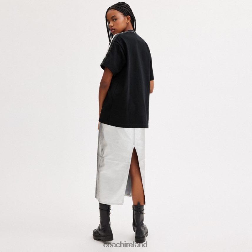 Coach Women EMBELLISHED VARSITY T-SHIRT Black 80N2R2485