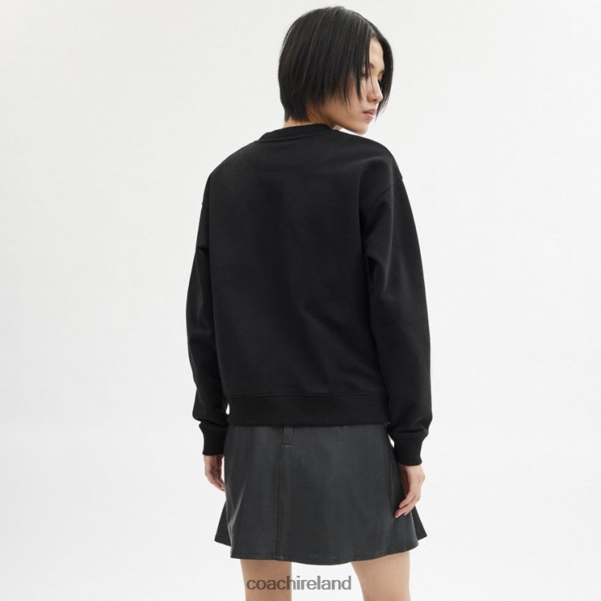 Coach Women HEART CREWNECK SWEATER Black 80N2R2471