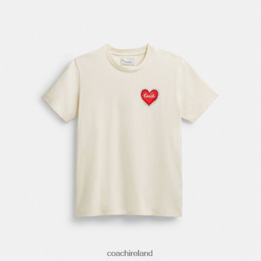 Coach Women HEART T-SHIRT White. 80N2R2470
