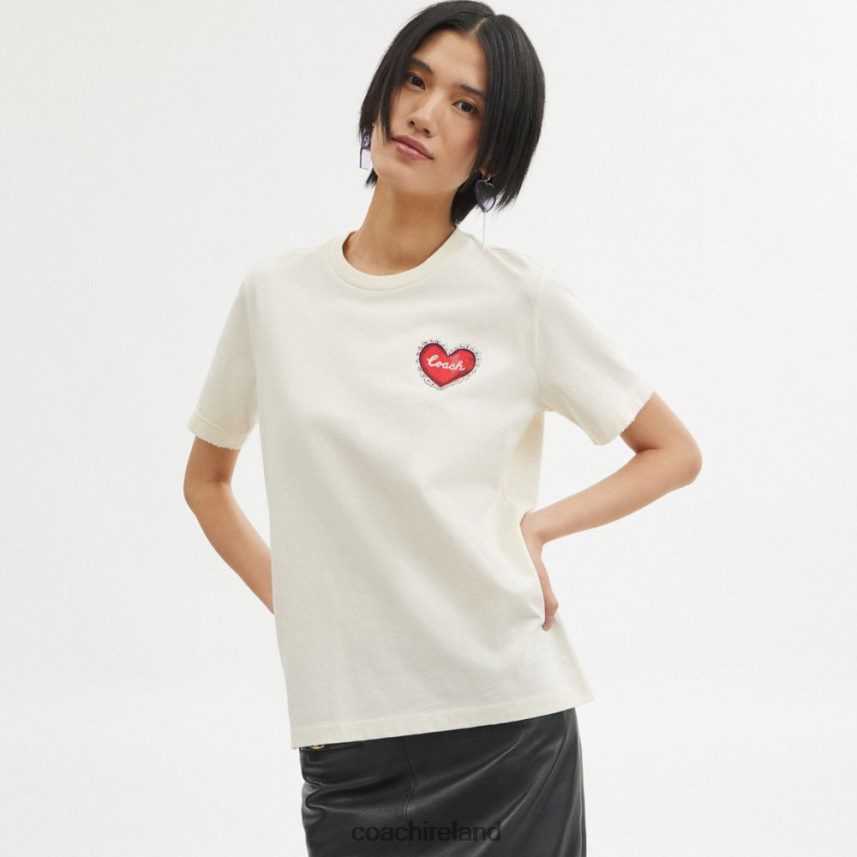 Coach Women HEART T-SHIRT White. 80N2R2470