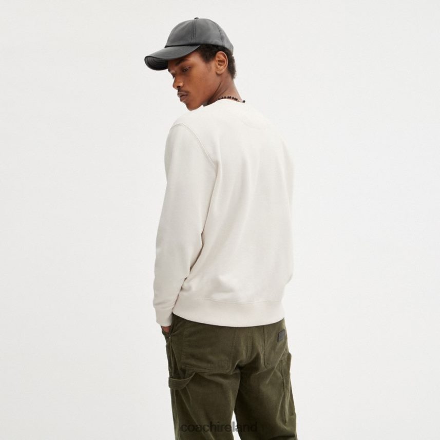 Coach Women HORSE AND CARRIAGE CREWNECK SWEATSHIRT Chalk 80N2R2495