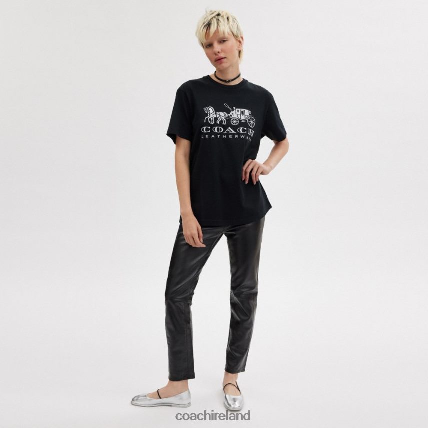 Coach Women HORSE AND CARRIAGE T-SHIRT Black 80N2R2492