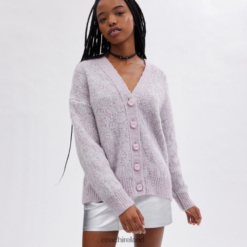 Coach Women METALLIC SIGNATURE CARDIGAN LAVENDER 80N2R2479