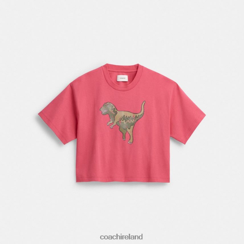 Coach Women REXY CROPPED T-SHIRT Pink. 80N2R2482