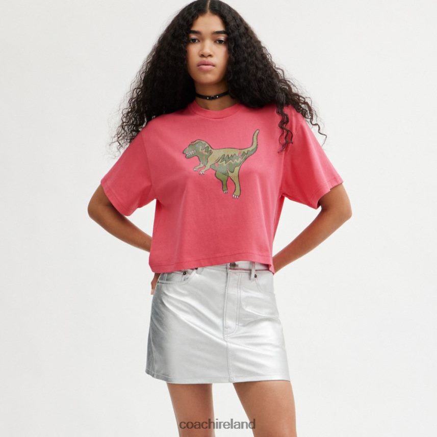 Coach Women REXY CROPPED T-SHIRT Pink. 80N2R2482