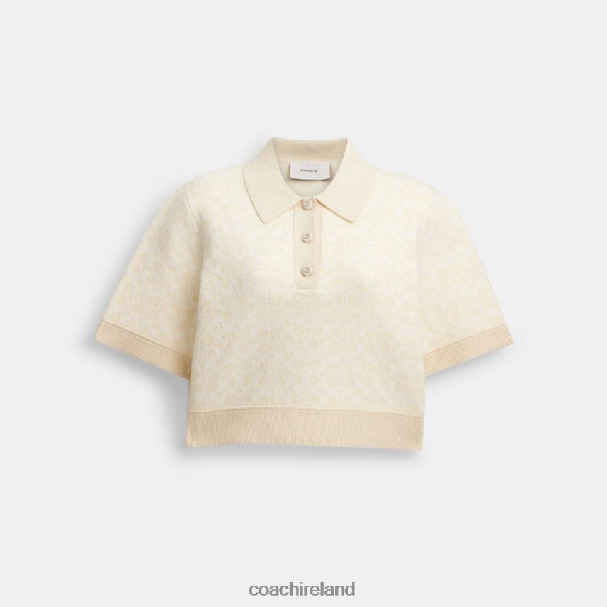 Coach Women SPORTY CROPPED POLO Cream Multi 80N2R2497