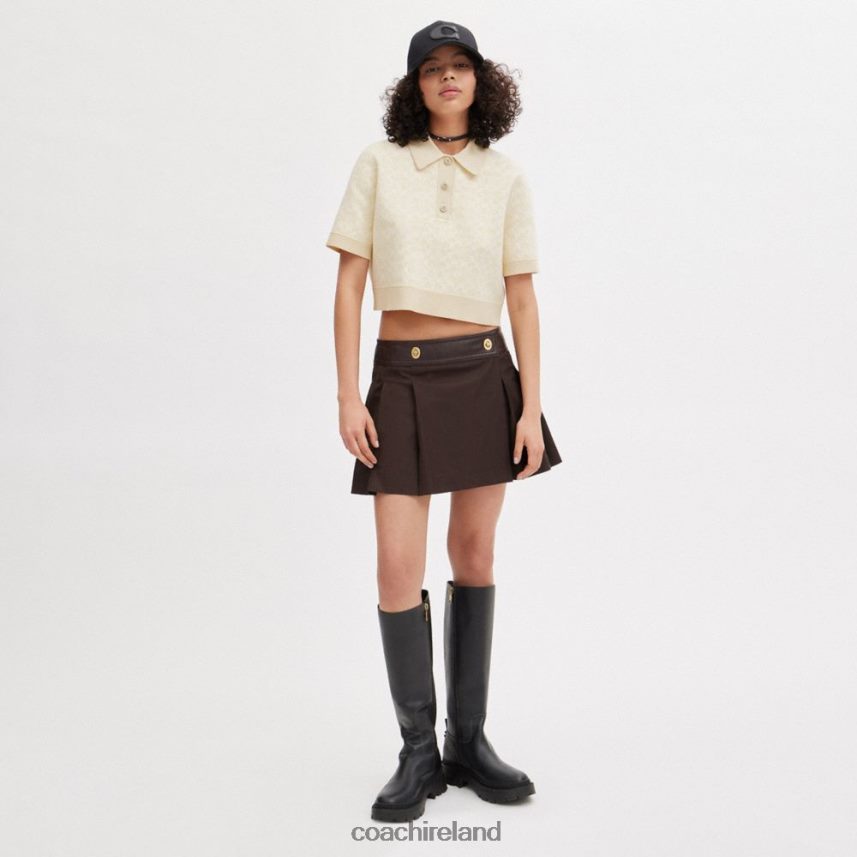 Coach Women SPORTY CROPPED POLO Cream Multi 80N2R2497