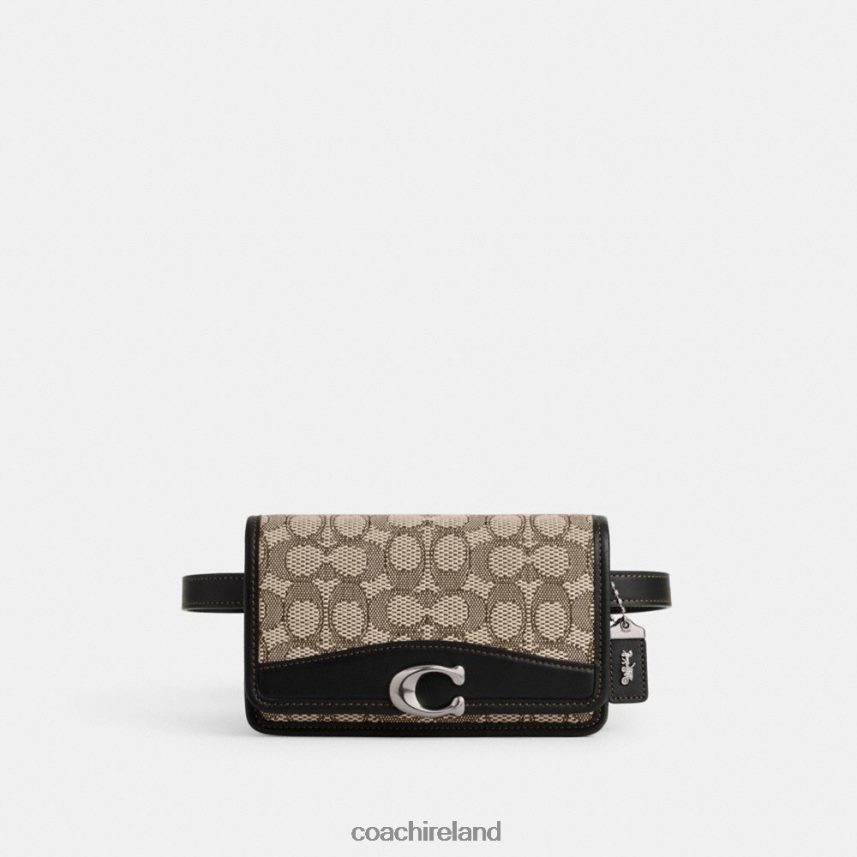 Coach Women BANDIT BELT BAG IN SIGNATURE JACQUARD LH/Cocoa Black 80N2R211