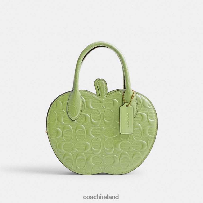 Coach Women APPLE BAG IN SIGNATURE LEATHER B4/GREEN 80N2R2236