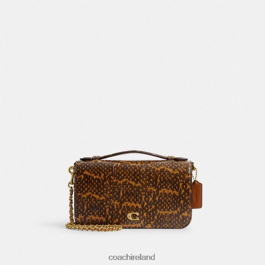 Coach Women BEA CROSSBODY IN SNAKESKIN B4/MUSTARD 80N2R2228