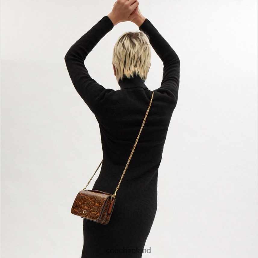 Coach Women BEA CROSSBODY IN SNAKESKIN B4/MUSTARD 80N2R2228