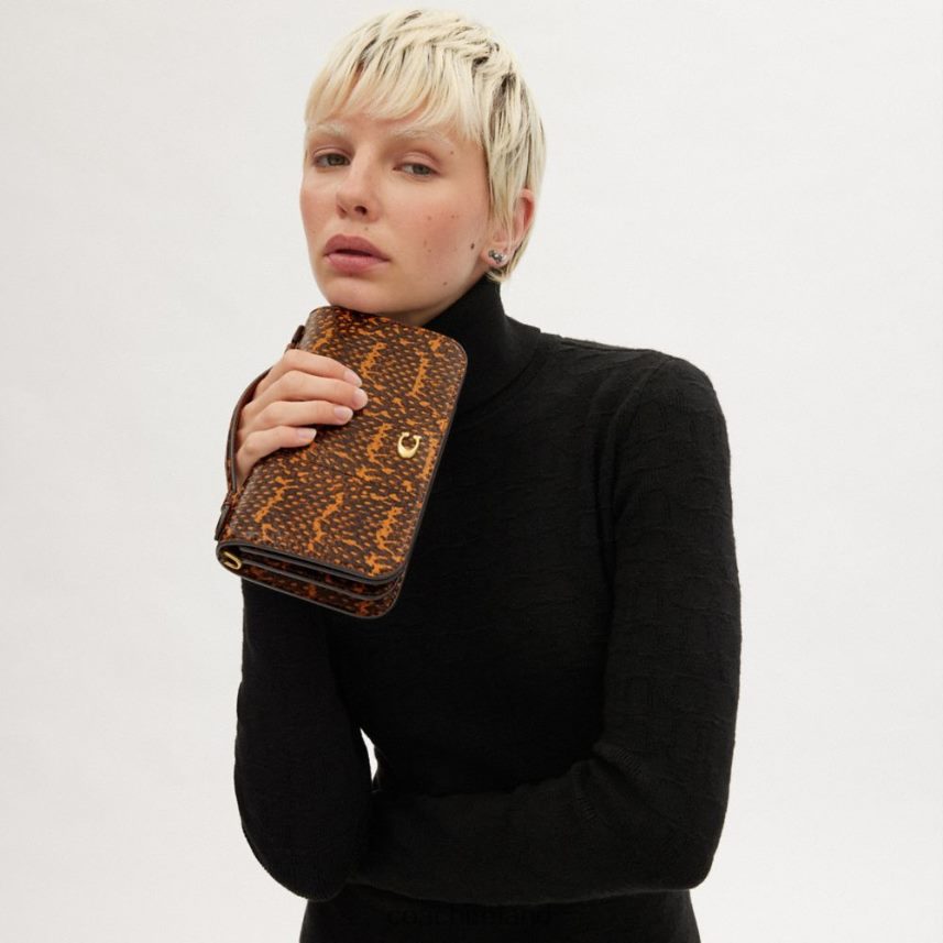 Coach Women BEA CROSSBODY IN SNAKESKIN B4/MUSTARD 80N2R2228