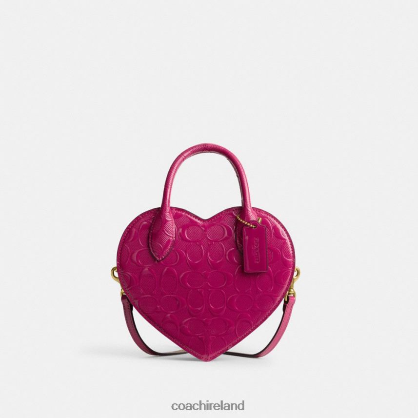 Coach Women HEART BAG IN SIGNATURE LEATHER B4/MAGENTA 80N2R2240