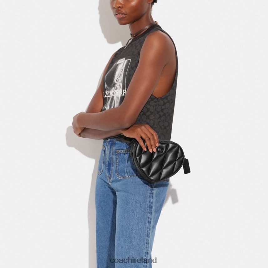 Coach Women HEART CROSSBODY WITH QUILTING V5/Black 80N2R2204