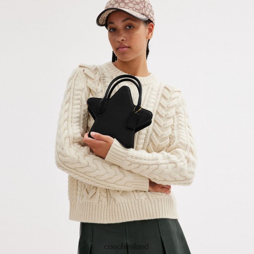 Coach Women STAR BAG IN REGENERATIVE LEATHER B4/BLACK 80N2R2208