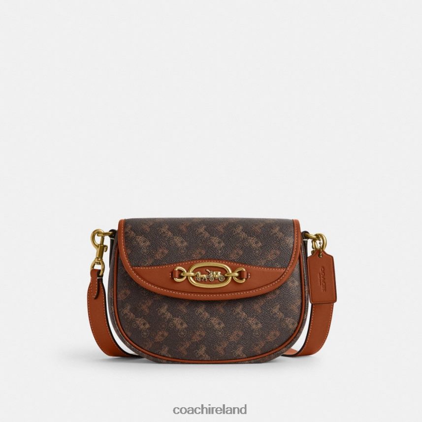 Coach Women HARLEY CROSSBODY BAG WITH HORSE AND CARRIAGE PRINT B4/Truffle Burnished Amber 80N2R224