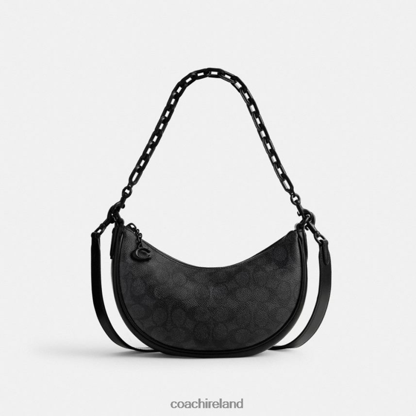 Coach Women MIRA SHOULDER BAG IN SIGNATURE CANVAS MW/Charcoal/Black 80N2R252