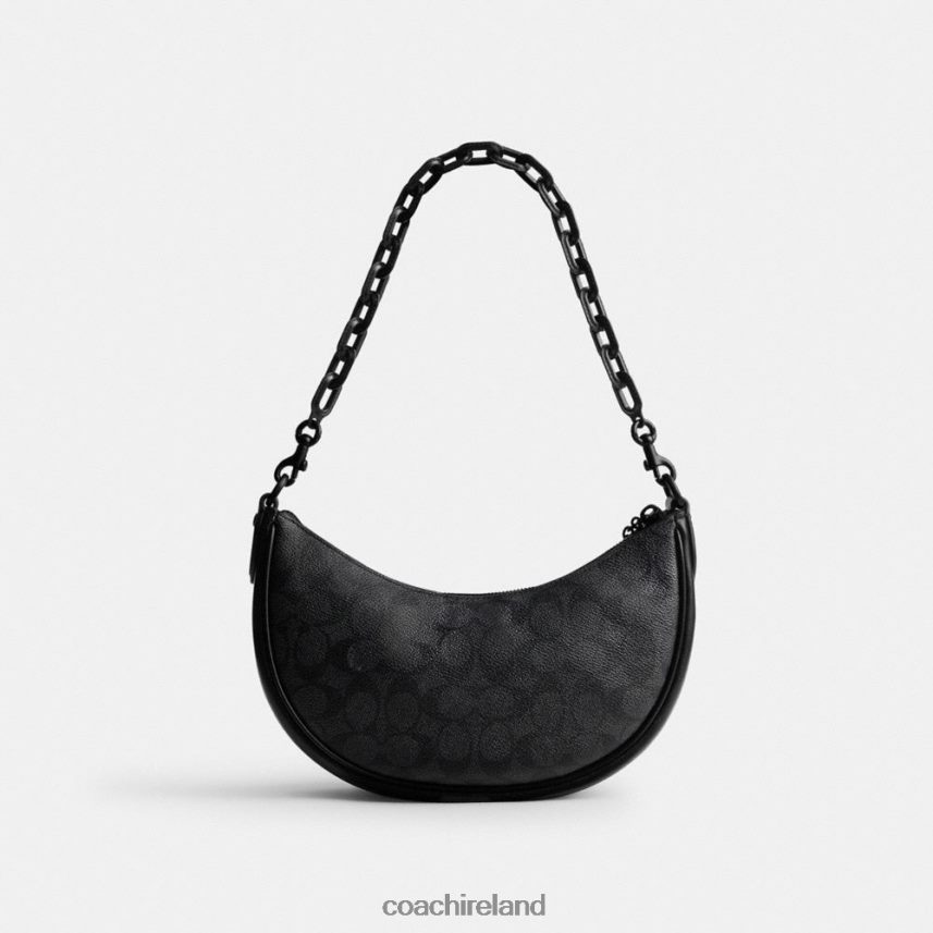 Coach Women MIRA SHOULDER BAG IN SIGNATURE CANVAS MW/Charcoal/Black 80N2R252