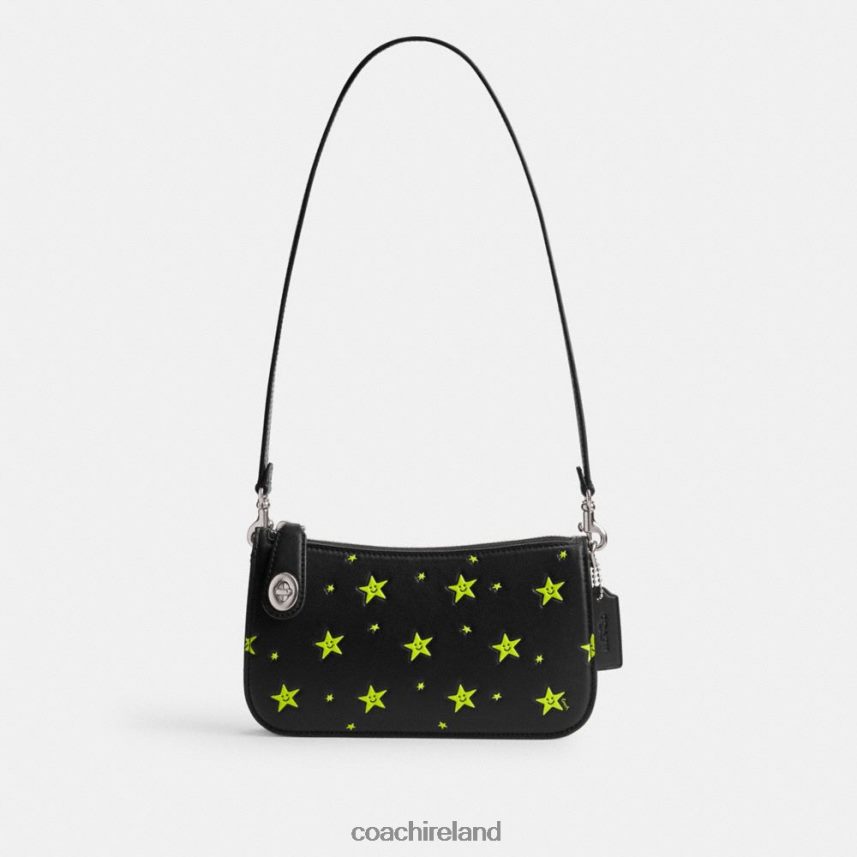 Coach Women COSMIC COACH PENN SHOULDER BAG WITH STAR PRINT LH/Black Multi 80N2R271