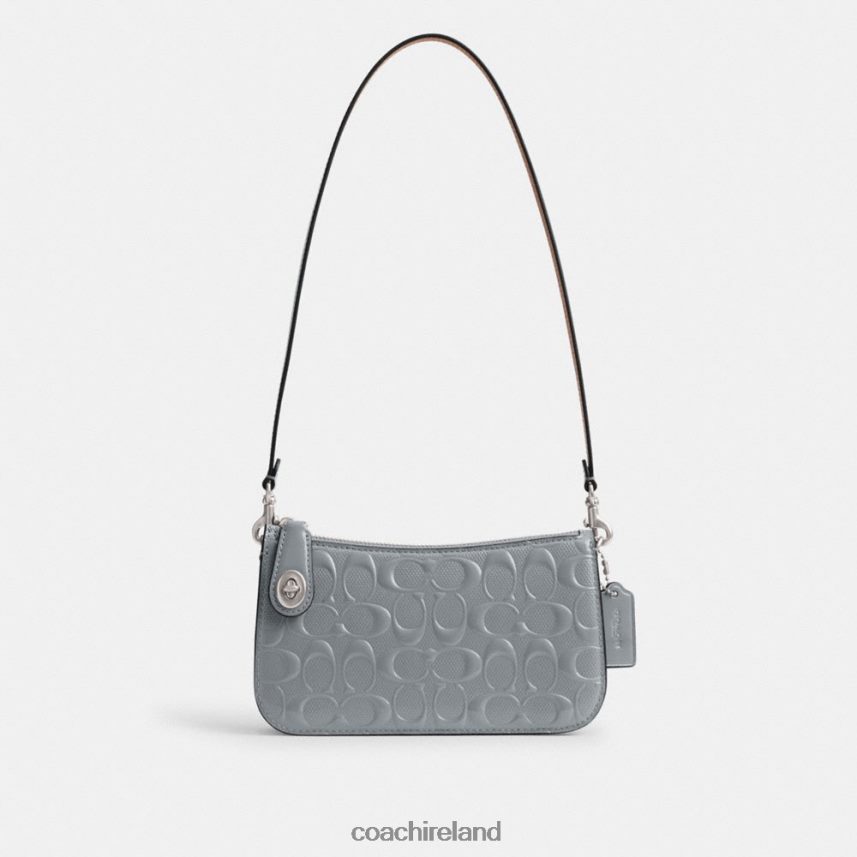Coach Women PENN SHOULDER BAG IN SIGNATURE LEATHER LH/Grey Blue 80N2R267