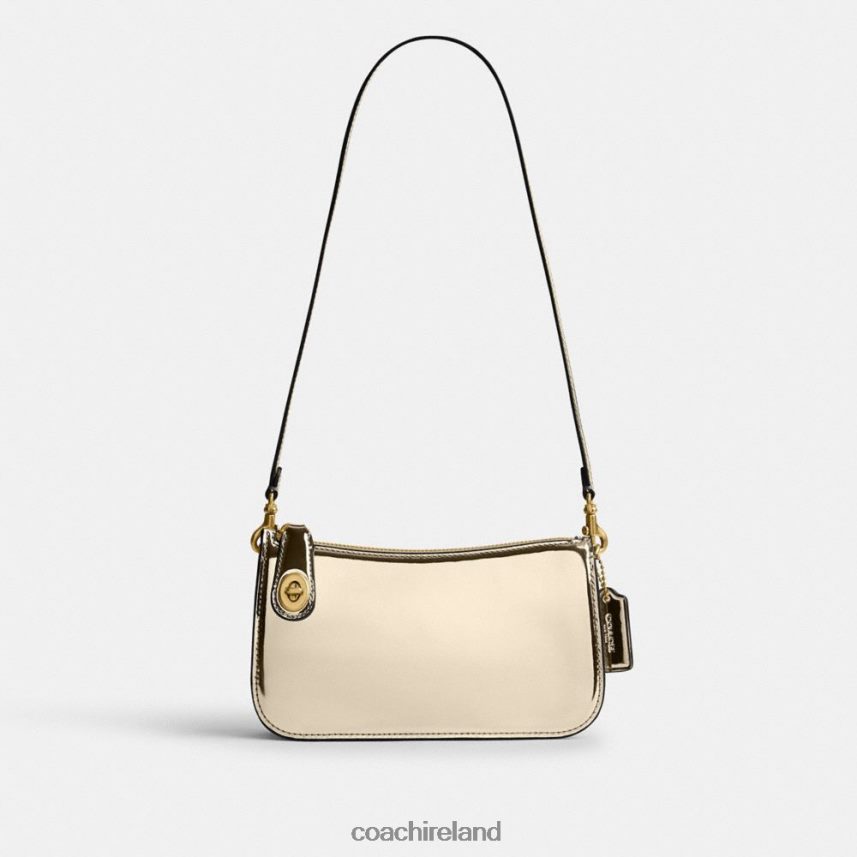 Coach Women PENN SHOULDER BAG IN SILVER METALLIC B4/Gold 80N2R268