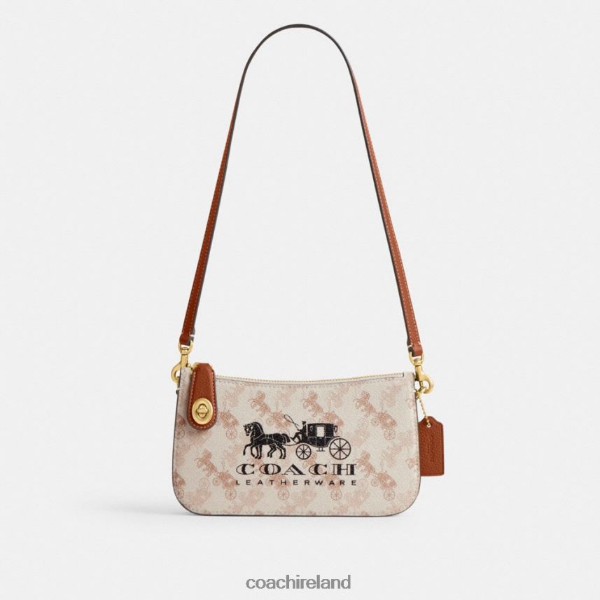 Coach Women PENN SHOULDER BAG WITH HORSE AND CARRIAGE PRINT B4/Chalk Burnished Amber 80N2R273