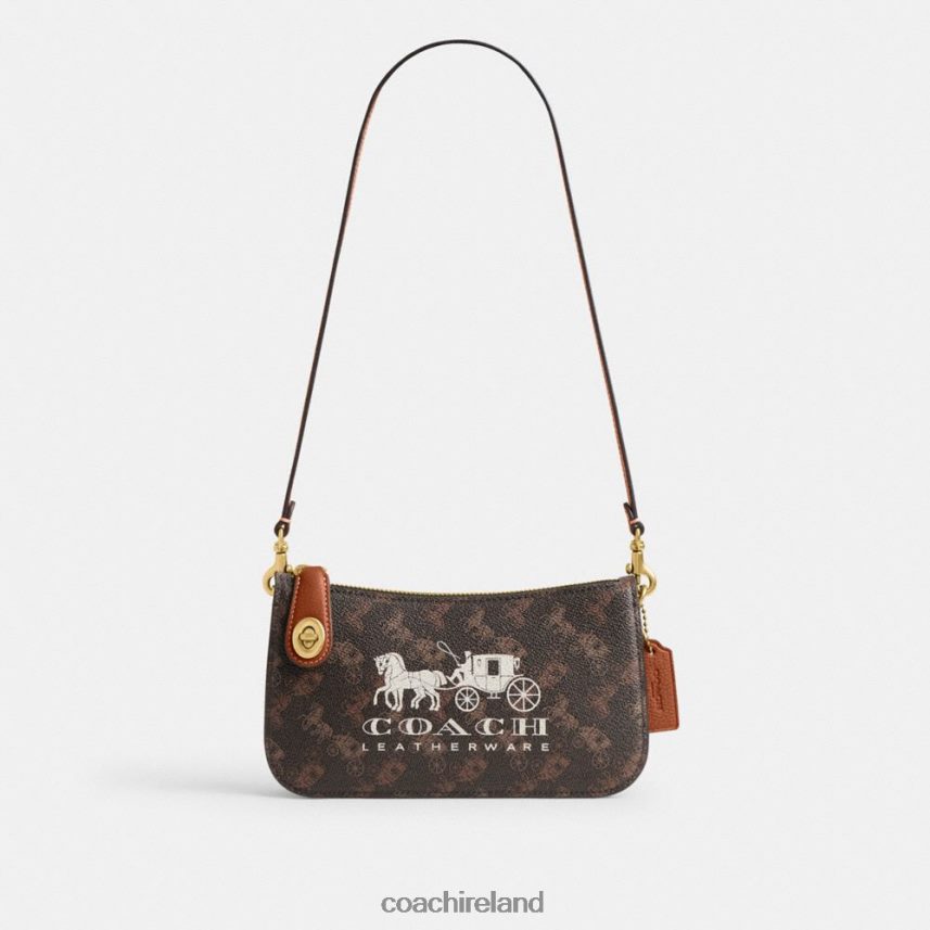 Coach Women PENN SHOULDER BAG WITH HORSE AND CARRIAGE PRINT B4/Truffle Burnished Amber 80N2R274