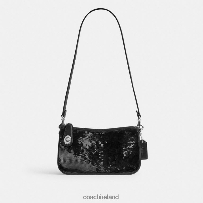 Coach Women PENN SHOULDER BAG WITH SEQUINS LH/Black 80N2R270