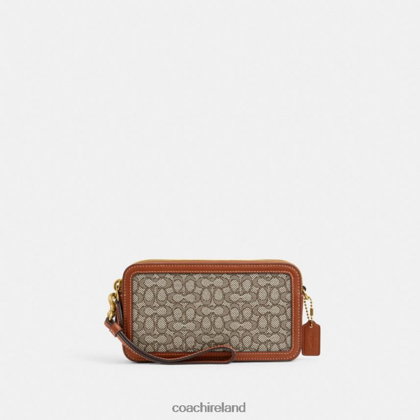 Coach Women KIRA CROSSBODY IN MICRO SIGNATURE JACQUARD B4/Cocoa Burnished Amb 80N2R2306