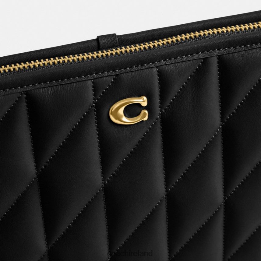 Coach Women POUCH 28 WITH PILLOW QUILTING B4/BLACK 80N2R2308