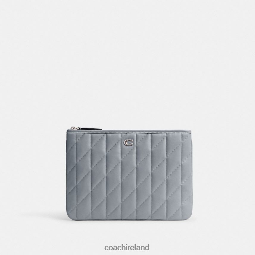 Coach Women POUCH 28 WITH PILLOW QUILTING LH/Grey Blue 80N2R2309