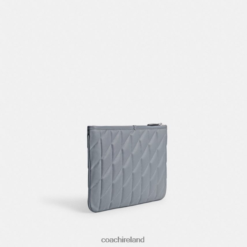 Coach Women POUCH 28 WITH PILLOW QUILTING LH/Grey Blue 80N2R2309