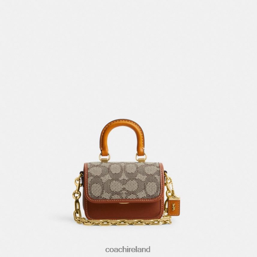 Coach Women ROGUE TOP HANDLE 12 IN SIGNATURE TEXTILE JACQUARD B4/Cocoa Burnished Amb 80N2R290